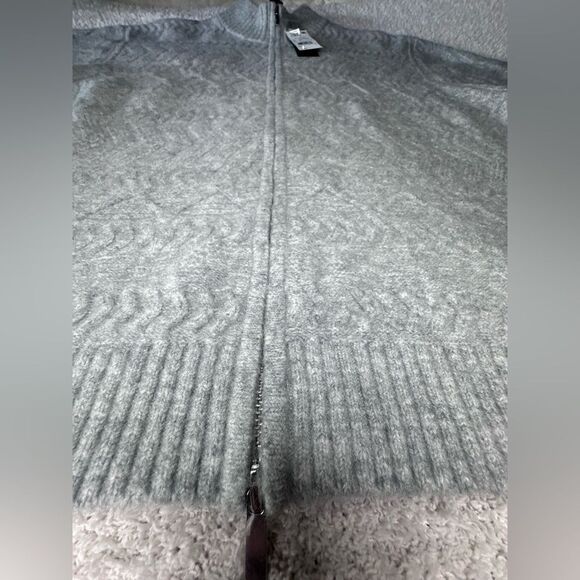 NWTs Bloomingdale's Gray Double Zip Front Jacquard Cardigan Mens Grey XXL - Picture 4 of 7